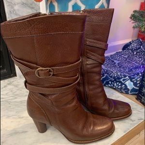 UGG Brown Leather High Heel Boots